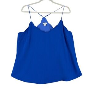 J. Crew Royal Blue V Neck Spaghetti Strap Camisole Top Size 14